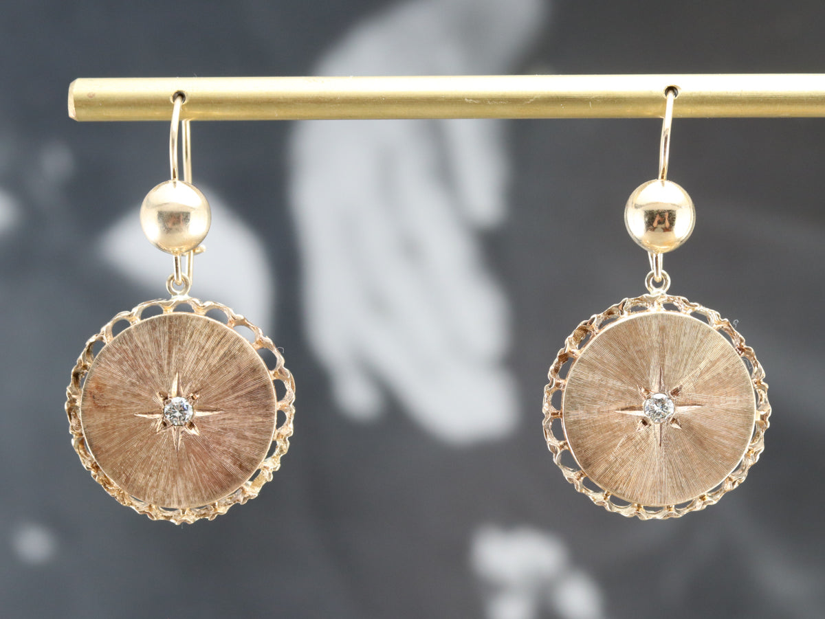 Pendientes victorianos con forma de estrella de diamantes