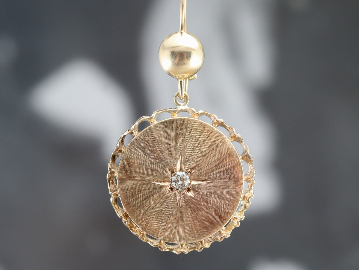 Pendientes victorianos con forma de estrella de diamantes