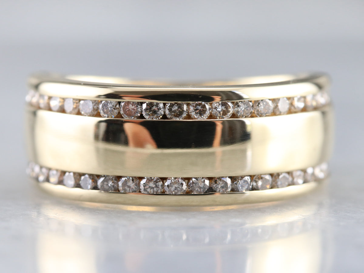 Double Row Channel Set Diamond Band
