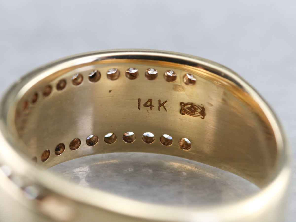 Banda de diamantes con engaste de canal de doble hilera