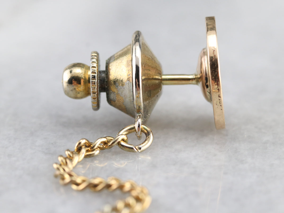 Vintage Engraved Floral Tie Tack