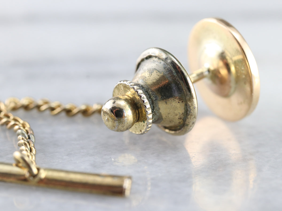 Vintage Engraved Floral Tie Tack
