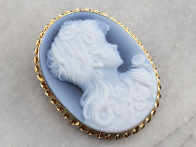 Vintage Gold Onyx Cameo Pendant or Brooch