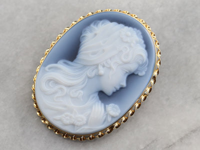 Vintage Gold Onyx Cameo Pendant or Brooch