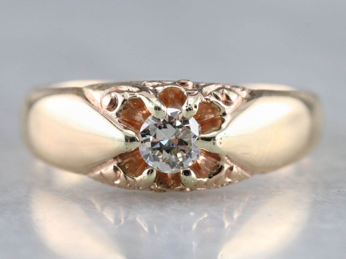 Victorian Diamond Belcher Ring