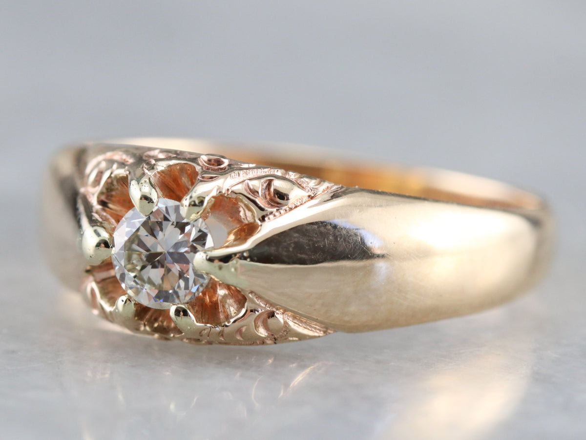 Victorian Diamond Belcher Ring