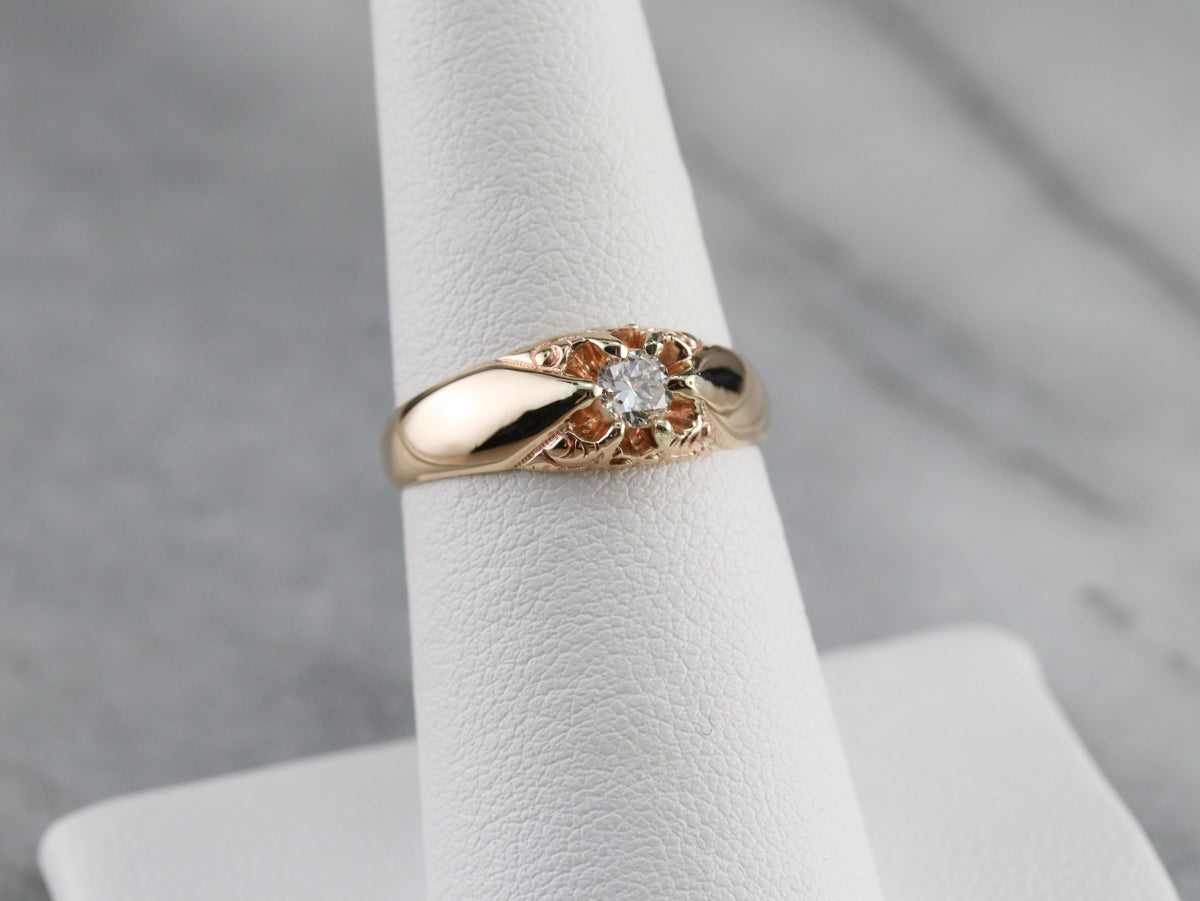 Victorian Diamond Belcher Ring