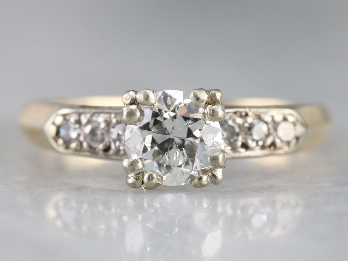 Old European Cut Diamond Engagement Ring