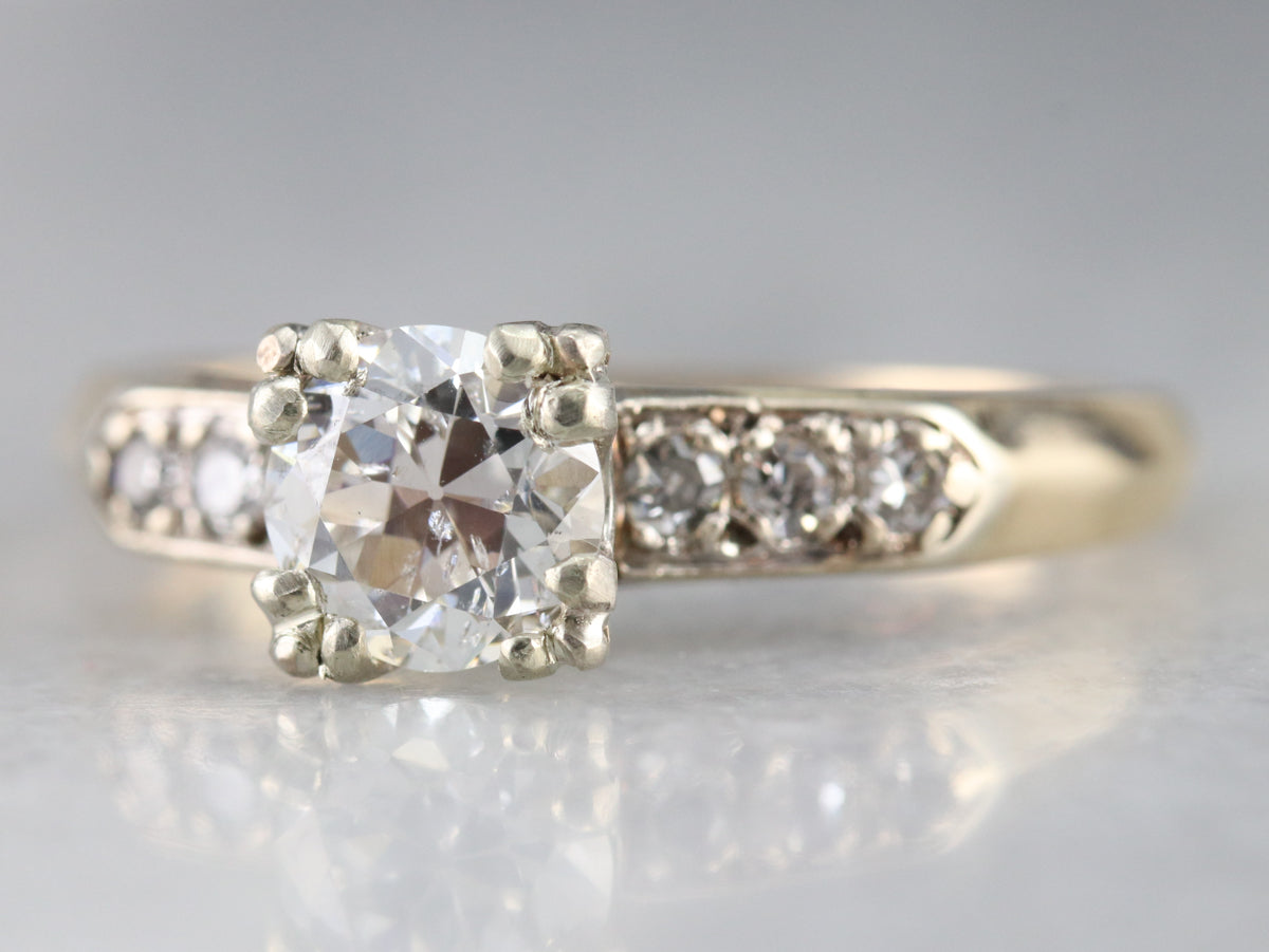 Old European Cut Diamond Engagement Ring