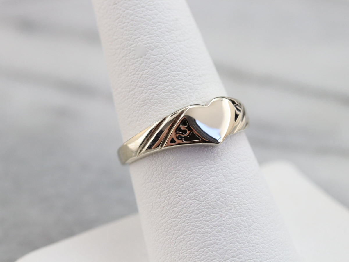 Sweetheart Gold Signet Ring