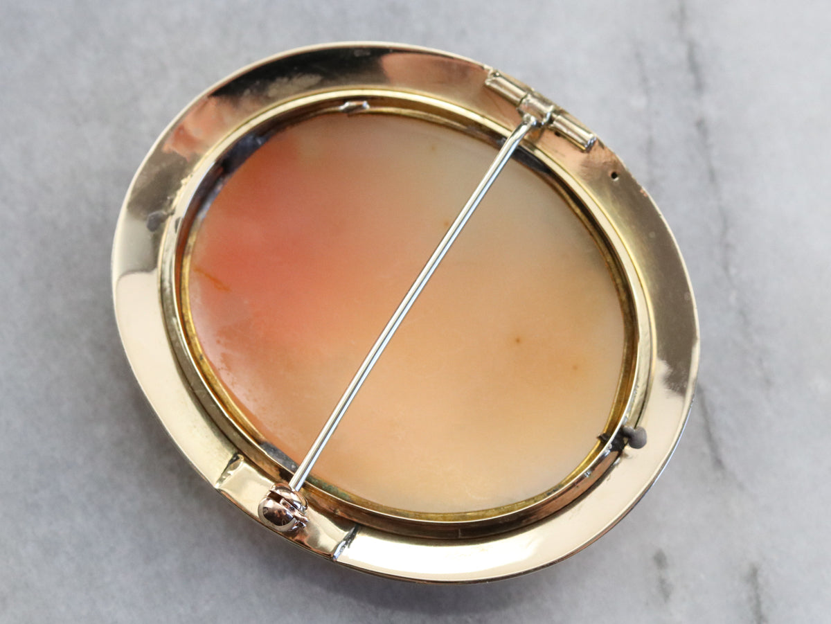 Large Vintage Cameo Brooch
