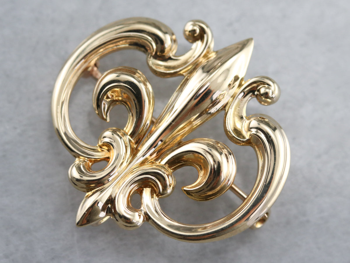 Vintage Fleur De Lis Watch Pin