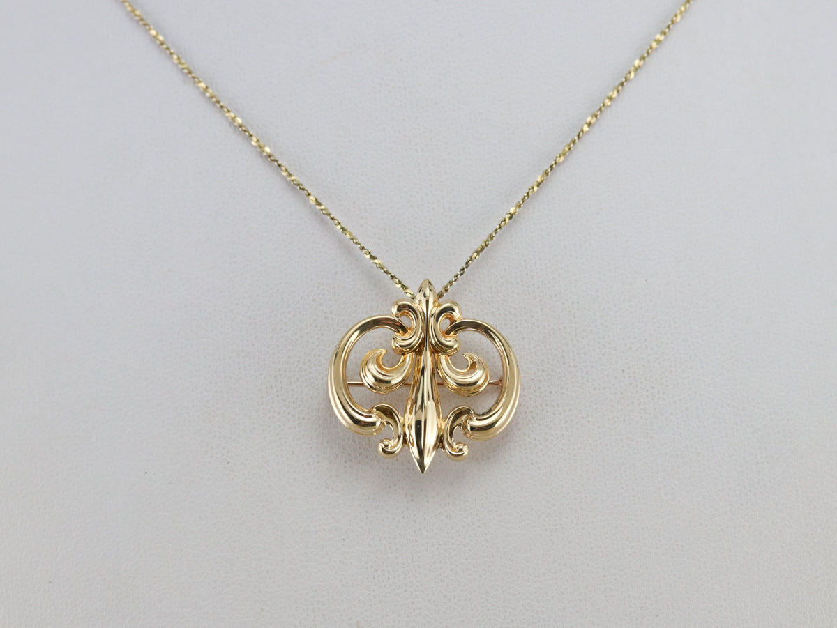 Vintage Fleur De Lis Watch Pin