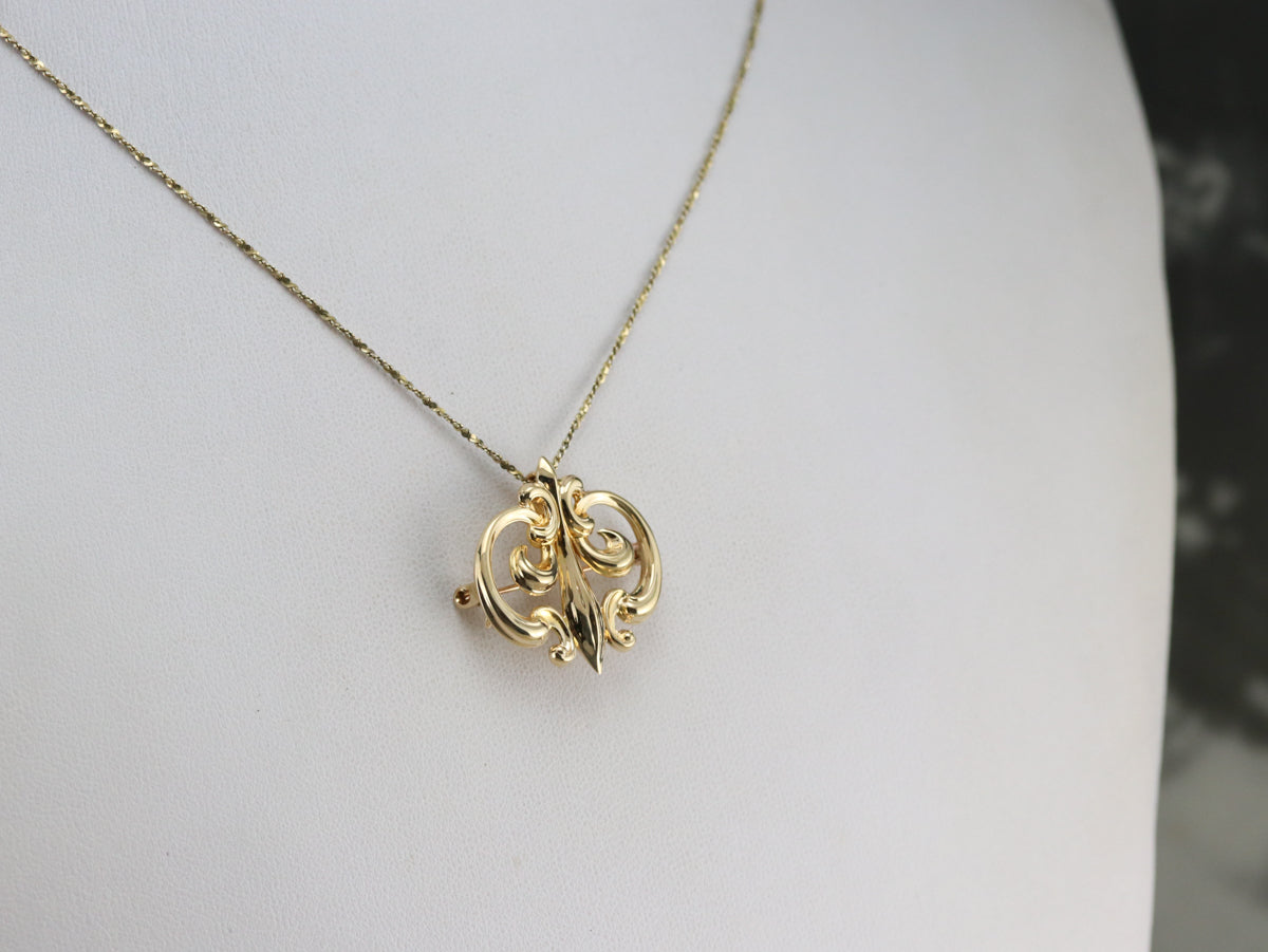 Vintage Fleur De Lis Watch Pin