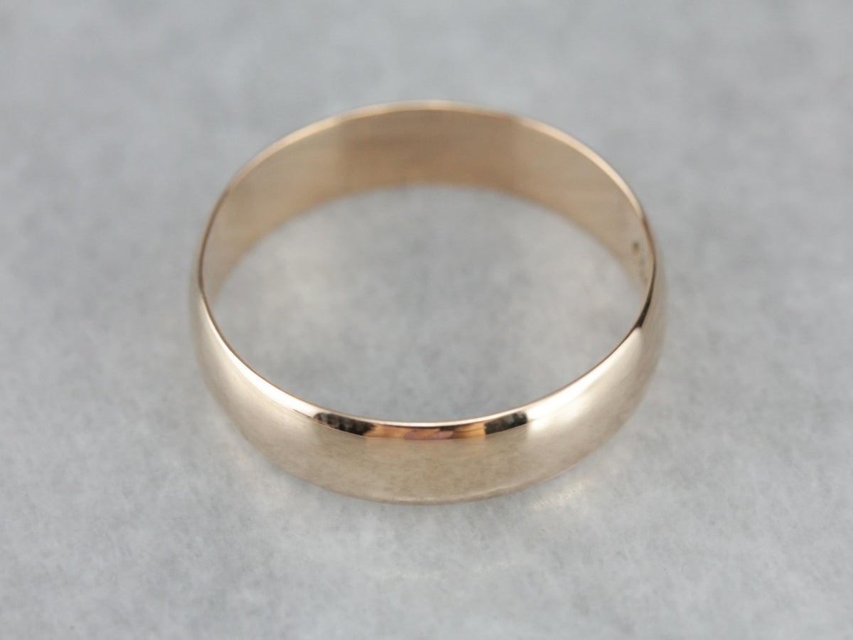 Antique Rose Gold Plain Wedding Band