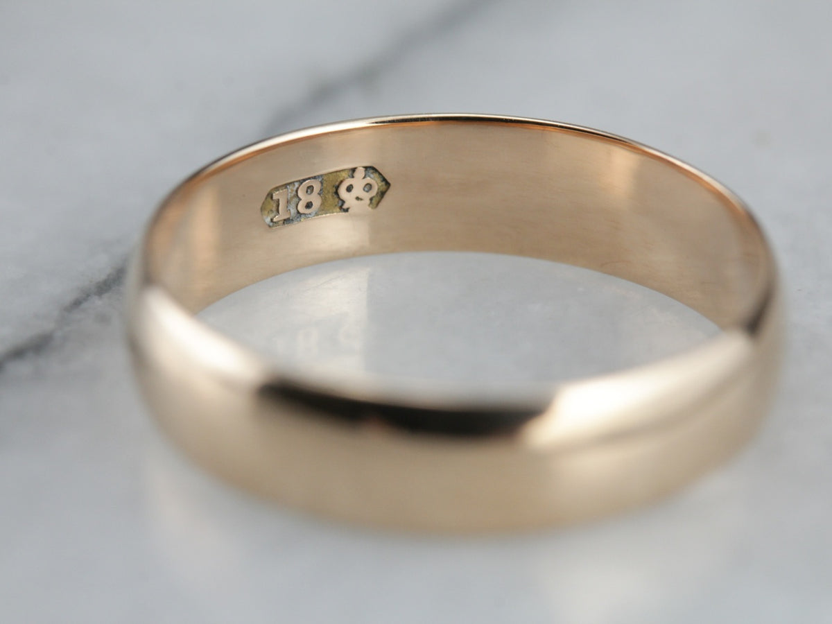 Antique Rose Gold Plain Wedding Band