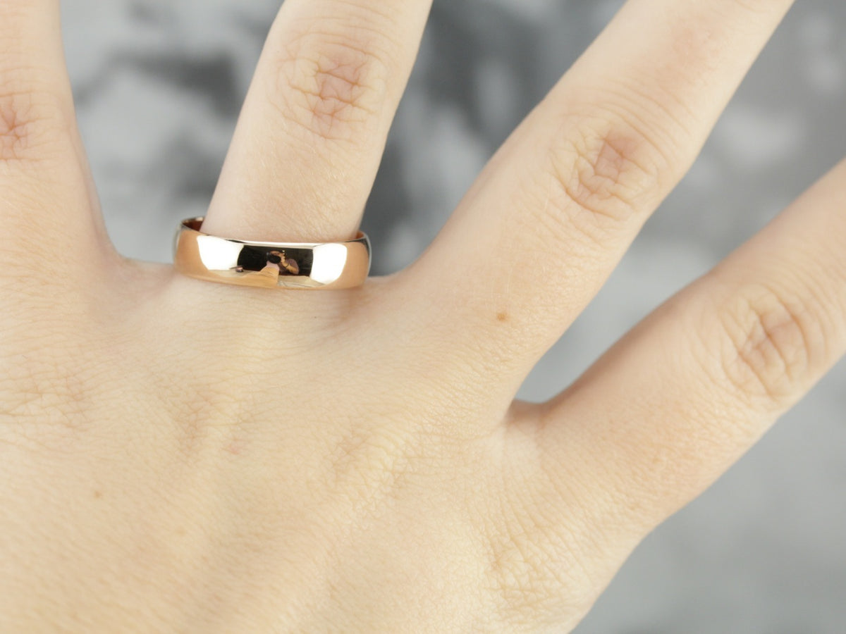 Antique Rose Gold Plain Wedding Band