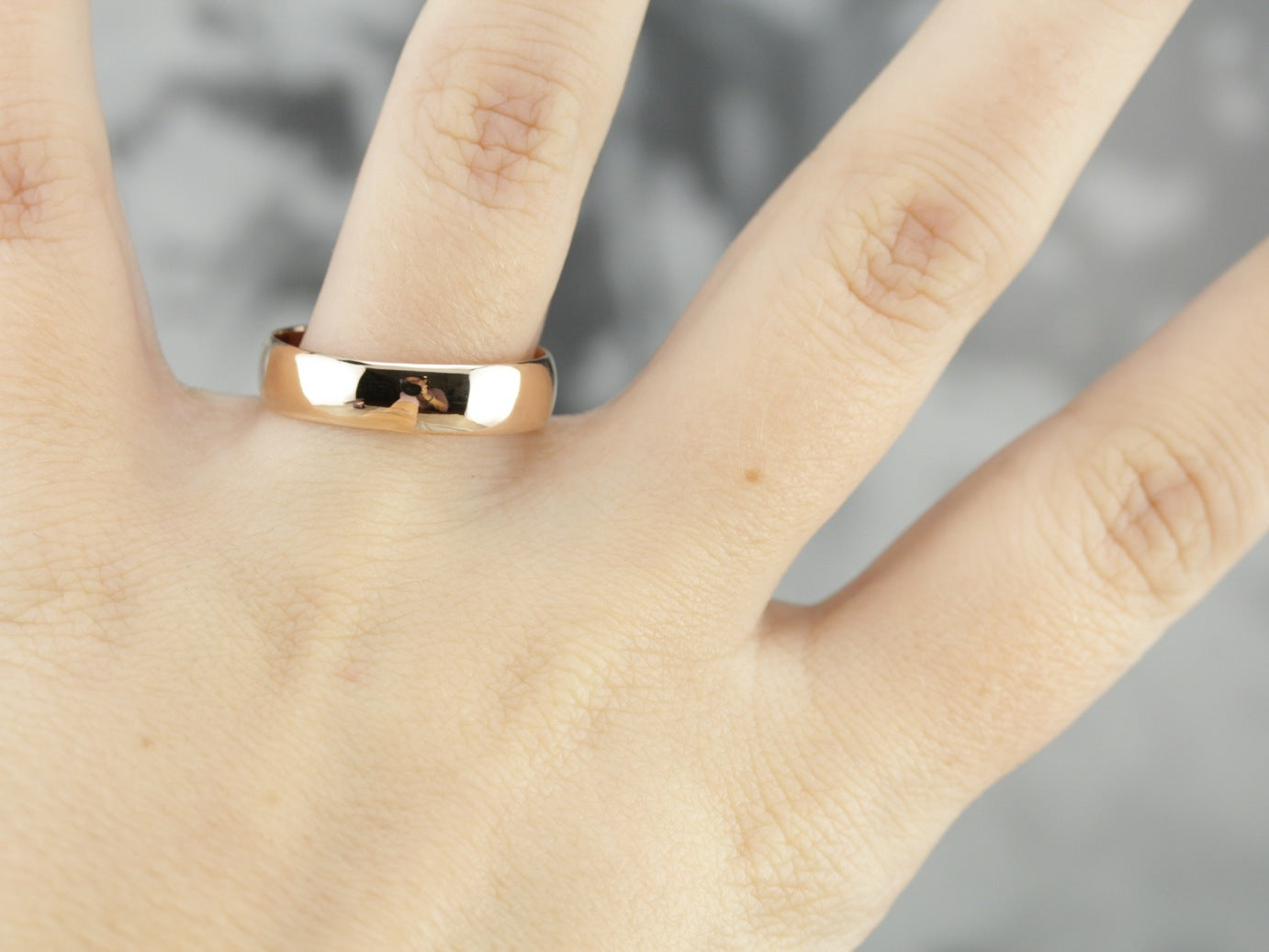 5mm D-Shape Wedding Ring in 18ct Rose Gold | Pragnell