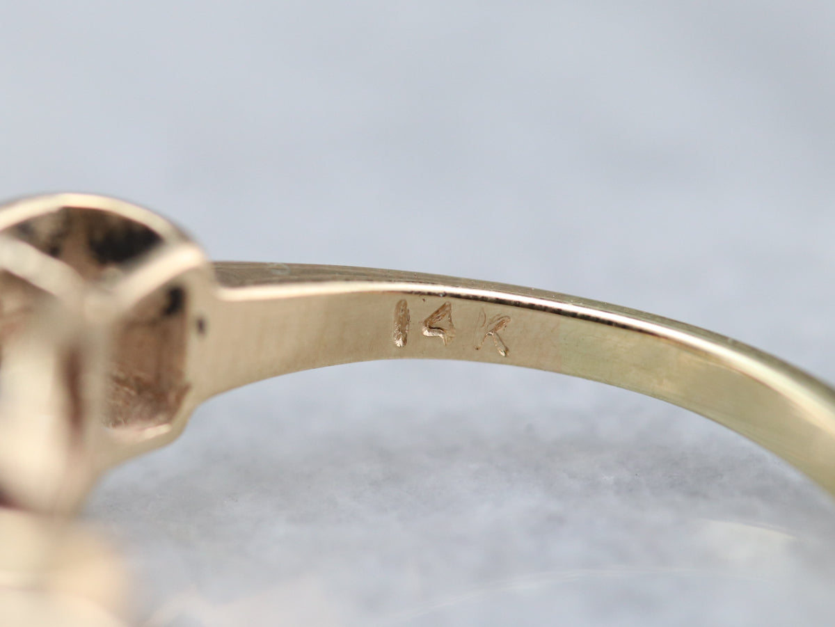 Retro Era Garnet Solitaire Ring