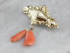 Ornate Victorian Coral Gold Brooch