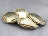 Gold Late Art Deco Etched Cufflinks