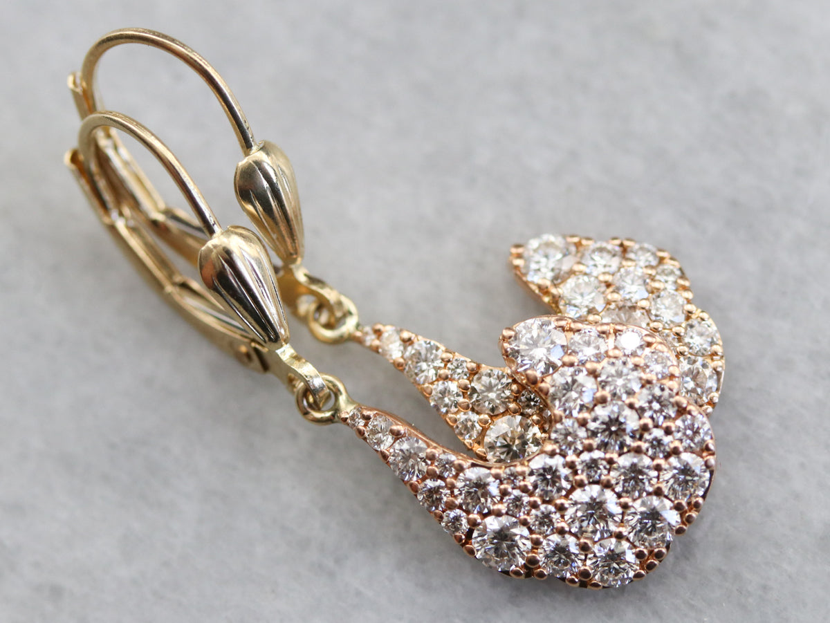 Vintage Diamond Drop Earrings