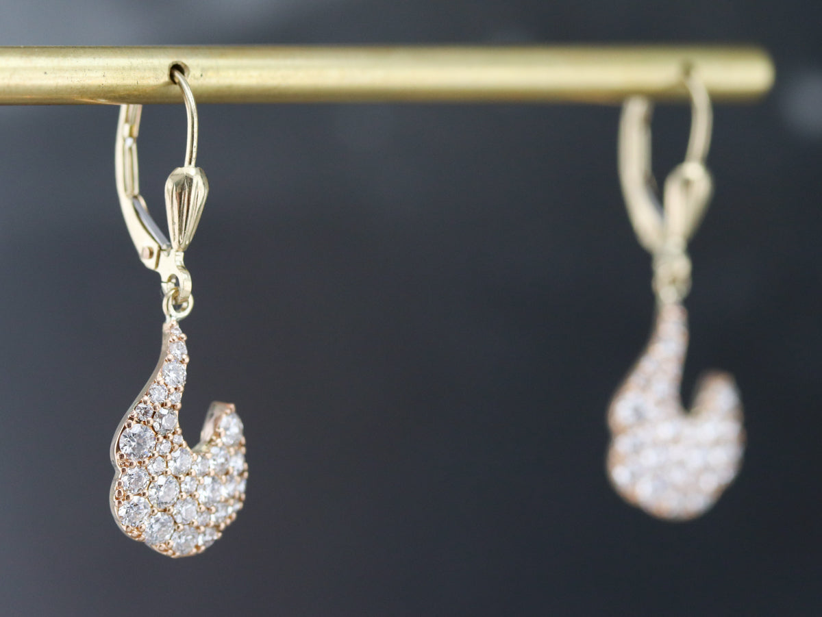 Vintage Diamond Drop Earrings
