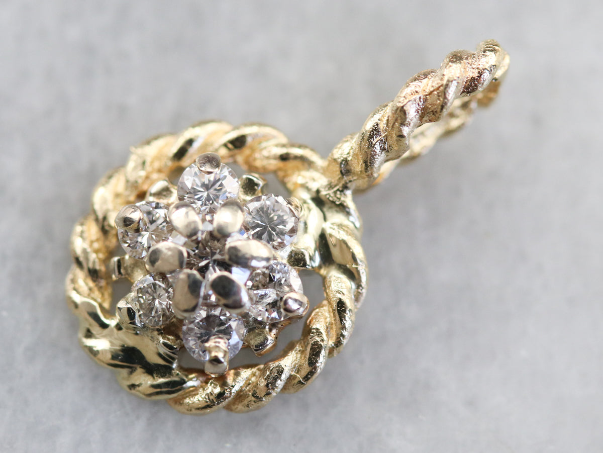 Nautical Diamond Halo Pendant