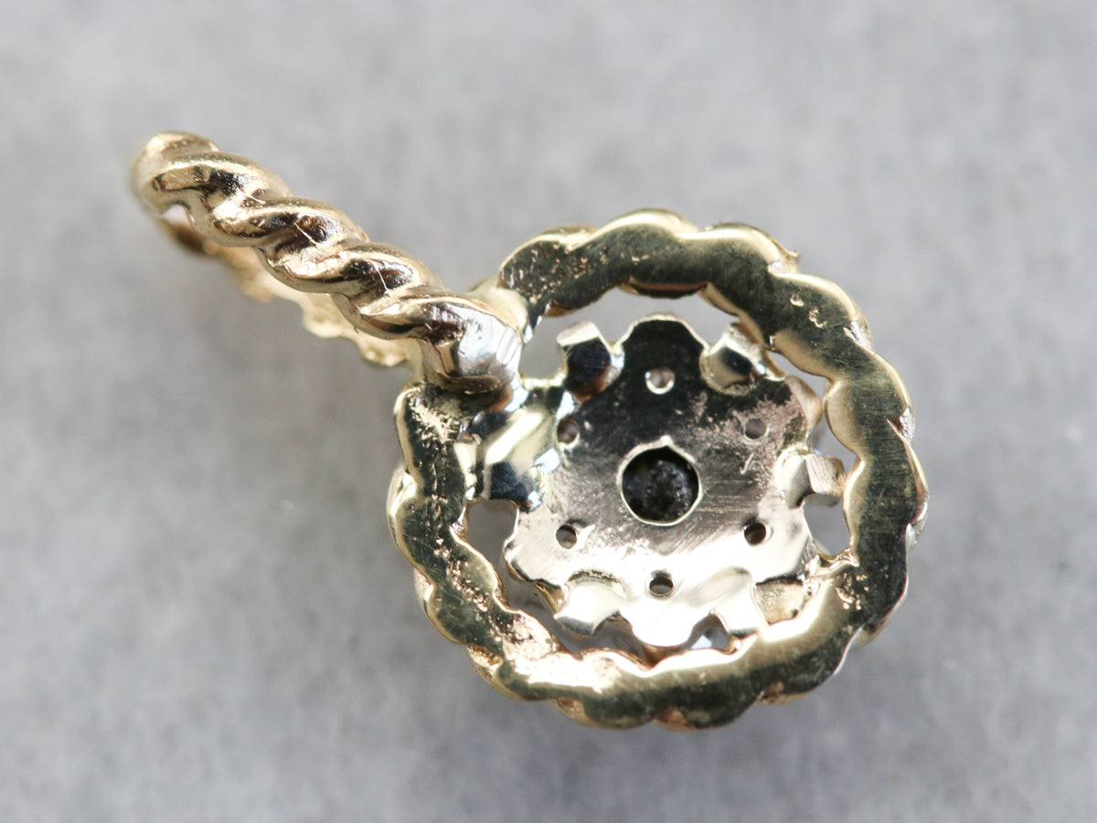 Nautical Diamond Halo Pendant