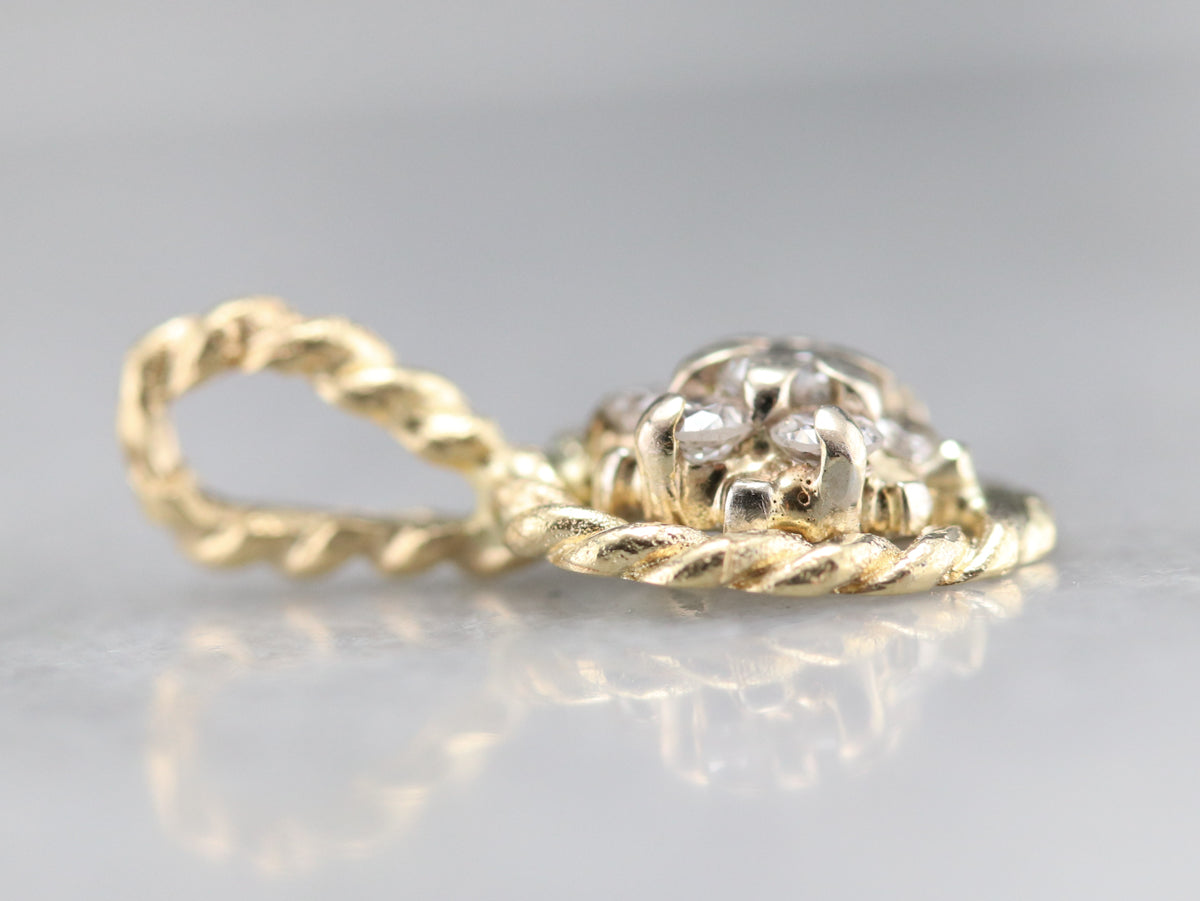 Nautical Diamond Halo Pendant