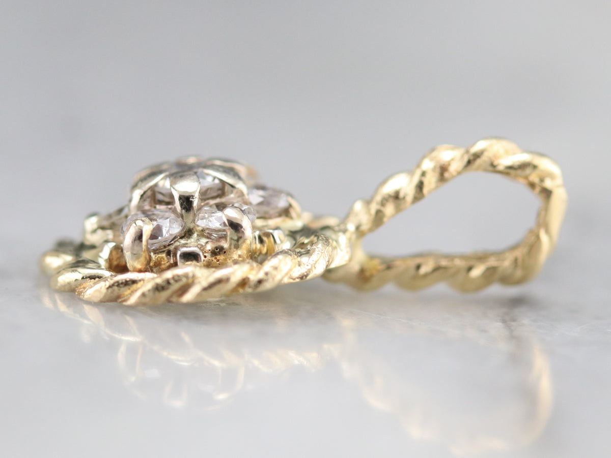 Nautical Diamond Halo Pendant