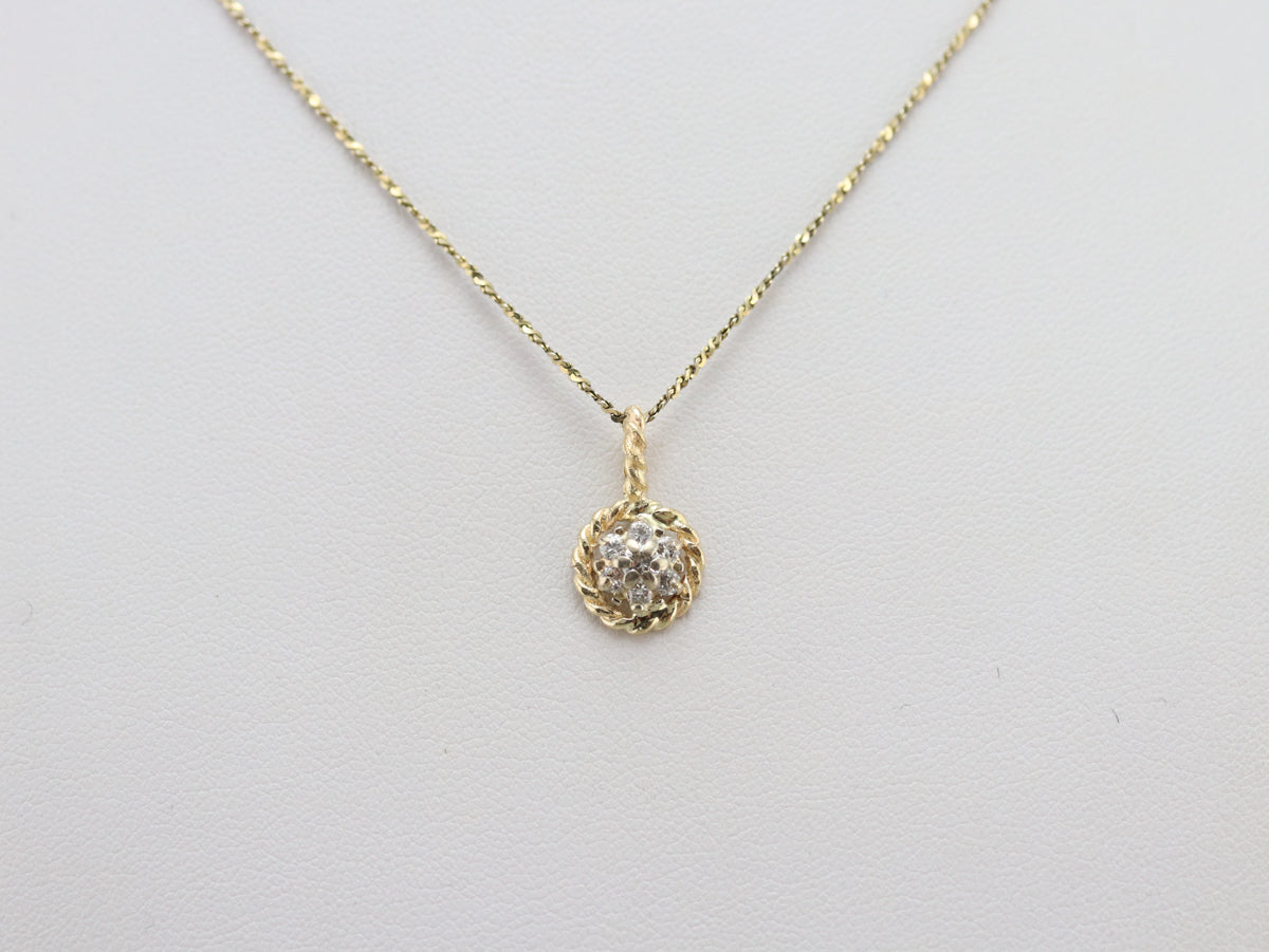 Nautical Diamond Halo Pendant