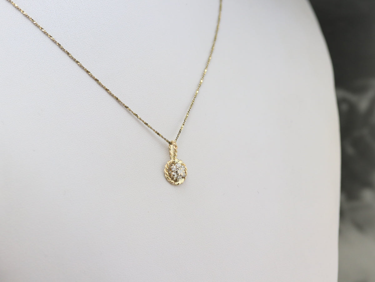 Nautical Diamond Halo Pendant