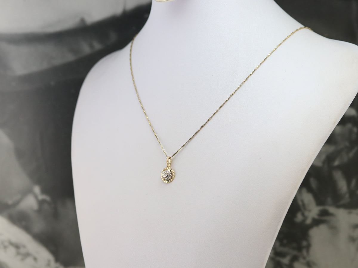 Nautical Diamond Halo Pendant