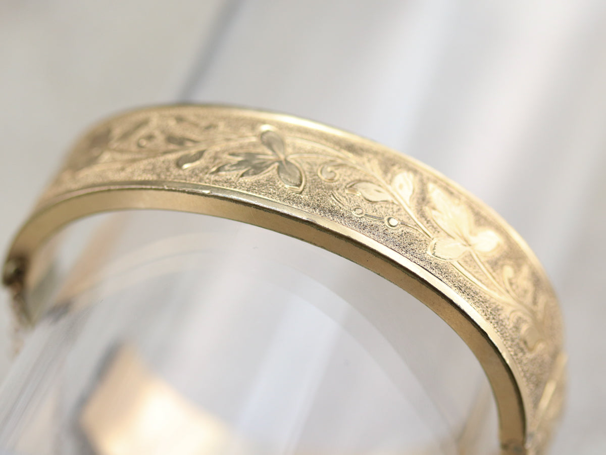 Engraved Ivy Vine Gold-Fill Bracelet
