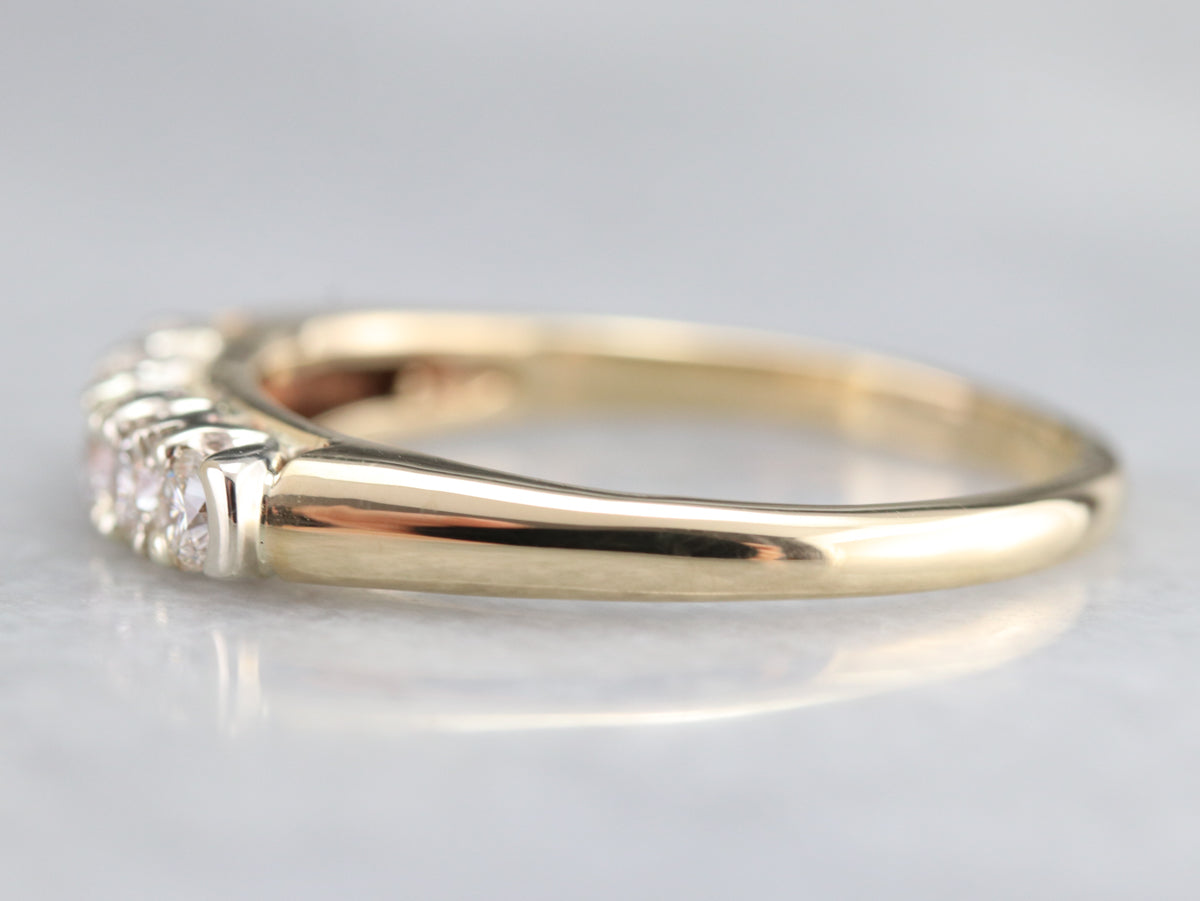 Five Diamond Two Toned Gold Band