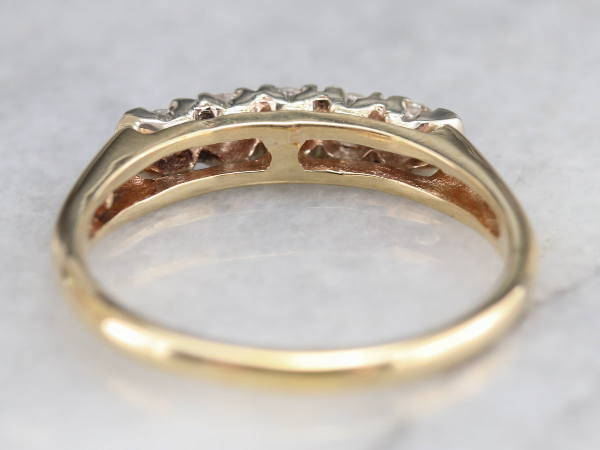 Five Diamond Two Toned Gold Band