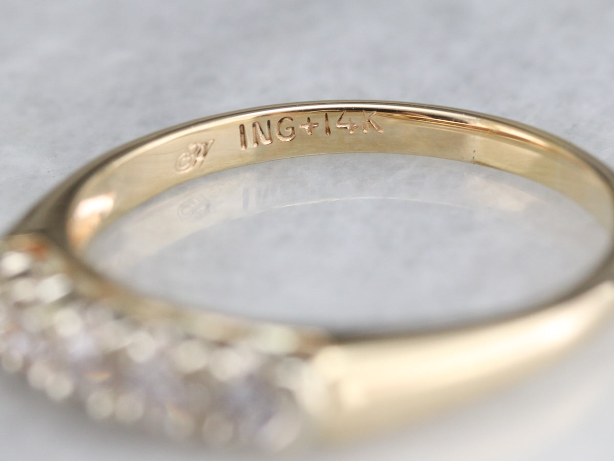 Five Diamond Two Toned Gold Band