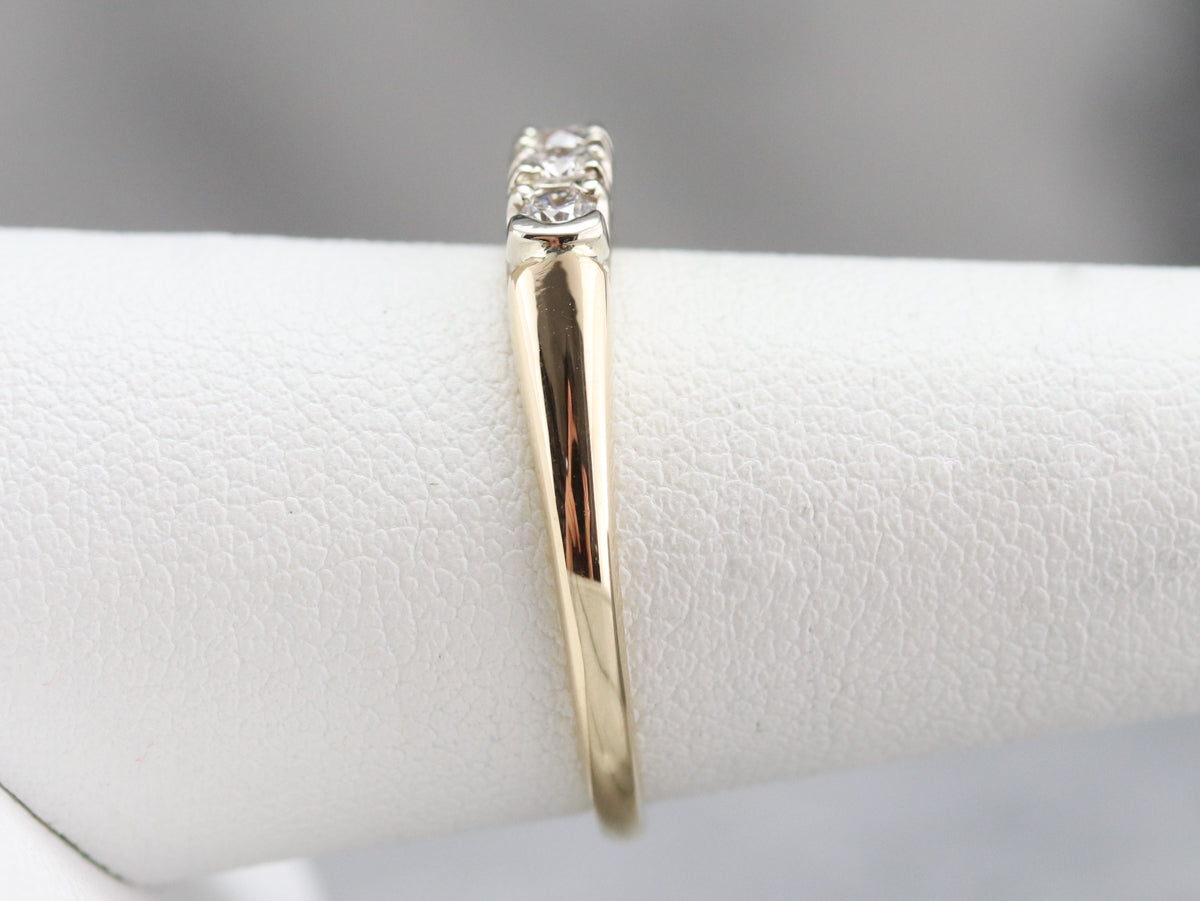Five Diamond Two Toned Gold Band