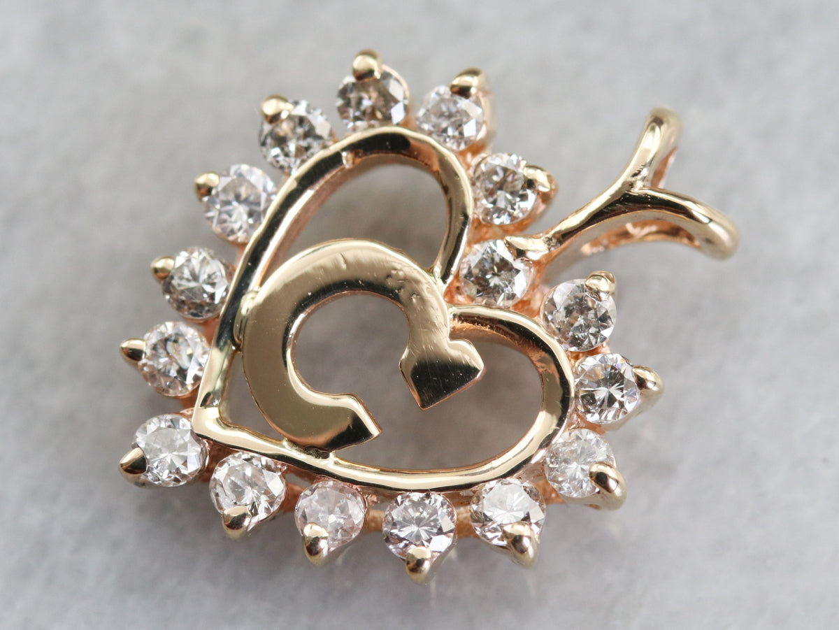 Diamond Halo "C" Initial Pendant