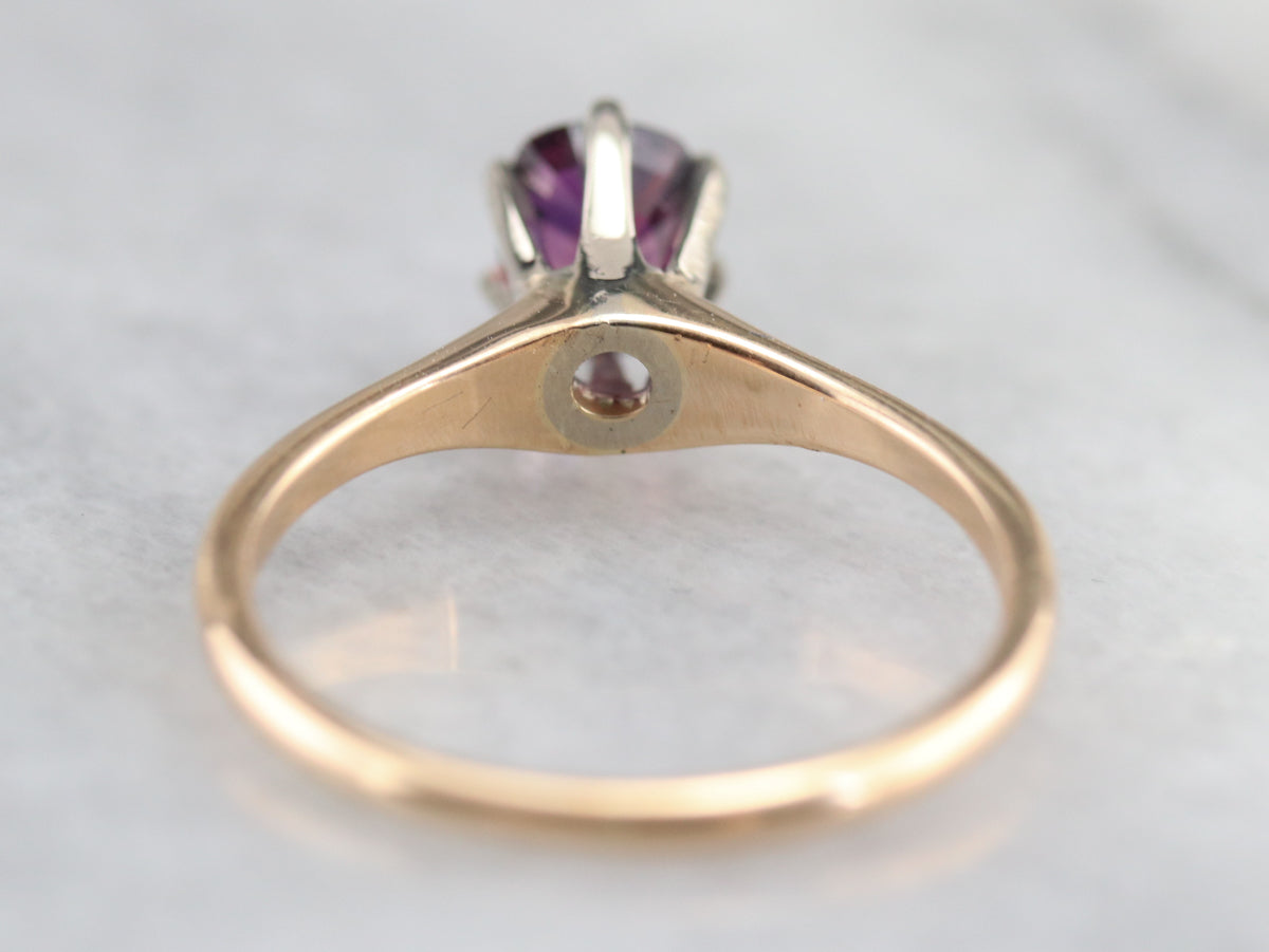 Purple Sapphire Solitaire Ring
