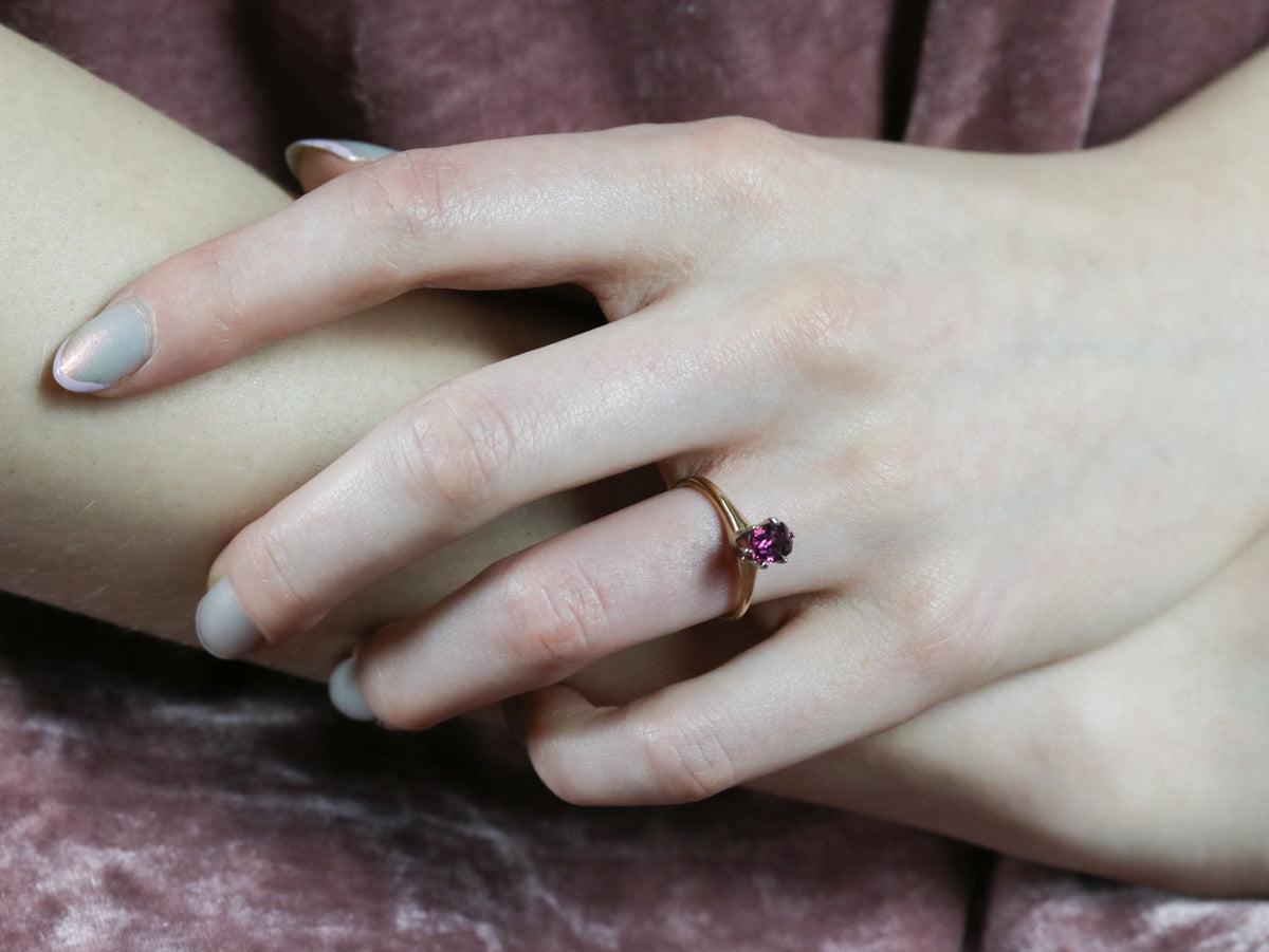 Purple Sapphire Solitaire Ring