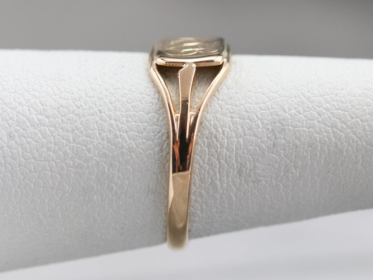 Ladies Gold "FTB" Monogrammed Signet