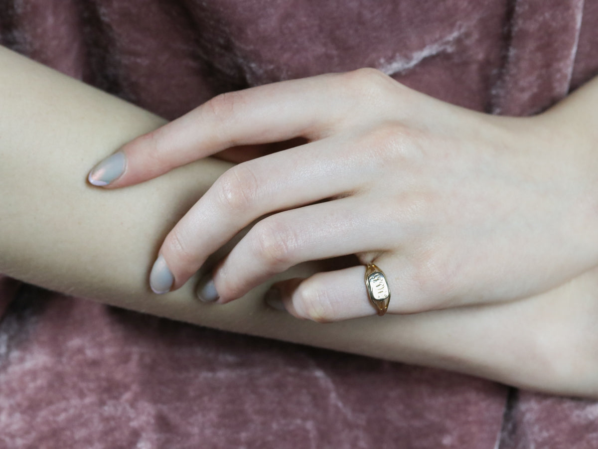 Ladies Gold "FTB" Monogrammed Signet