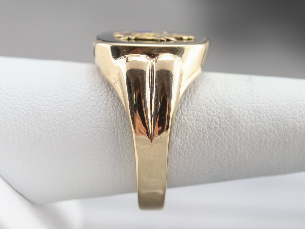Men's Knight of Pythias Onyx Ring