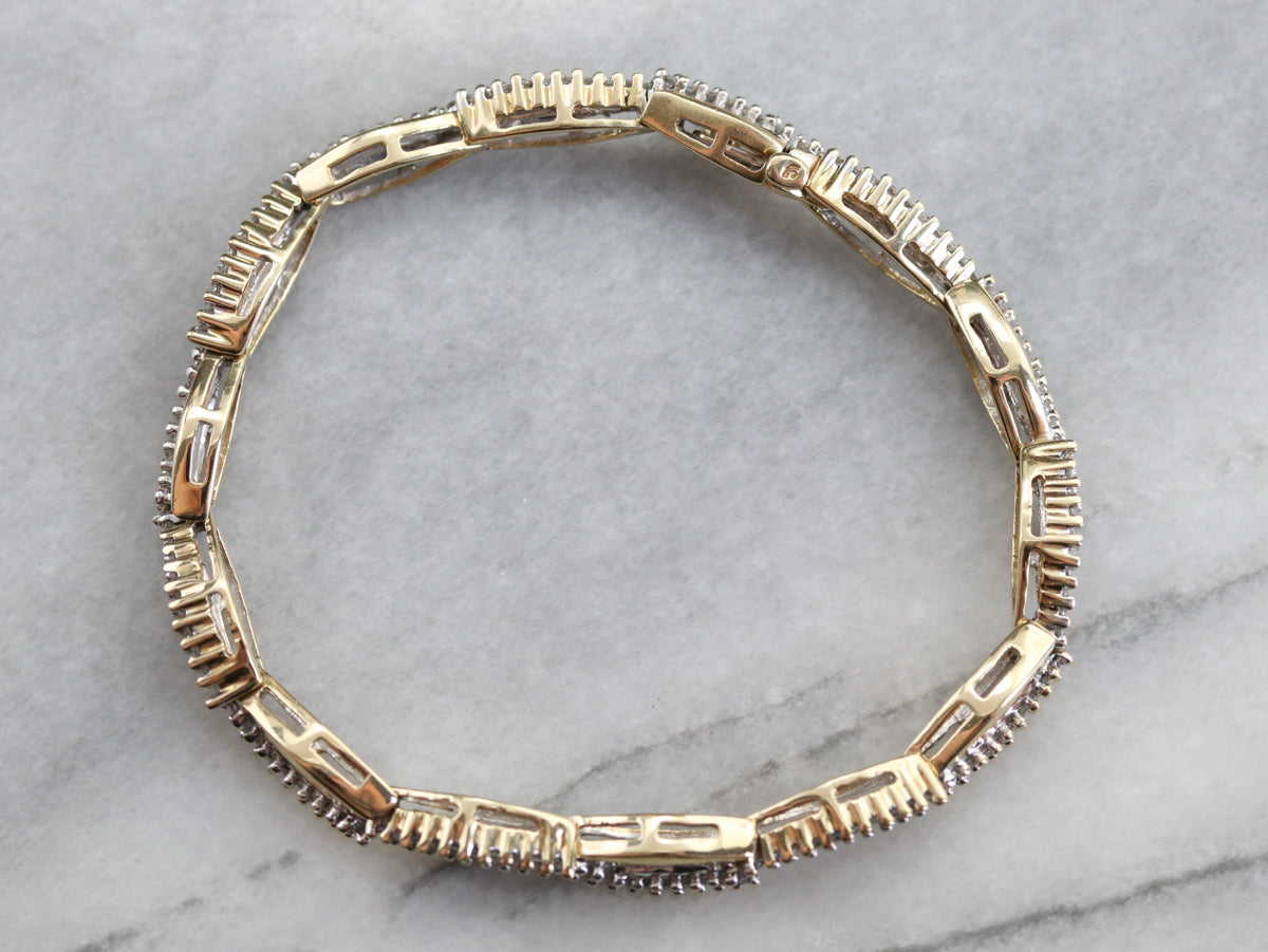 Marquise Shape Diamond Link Bracelet