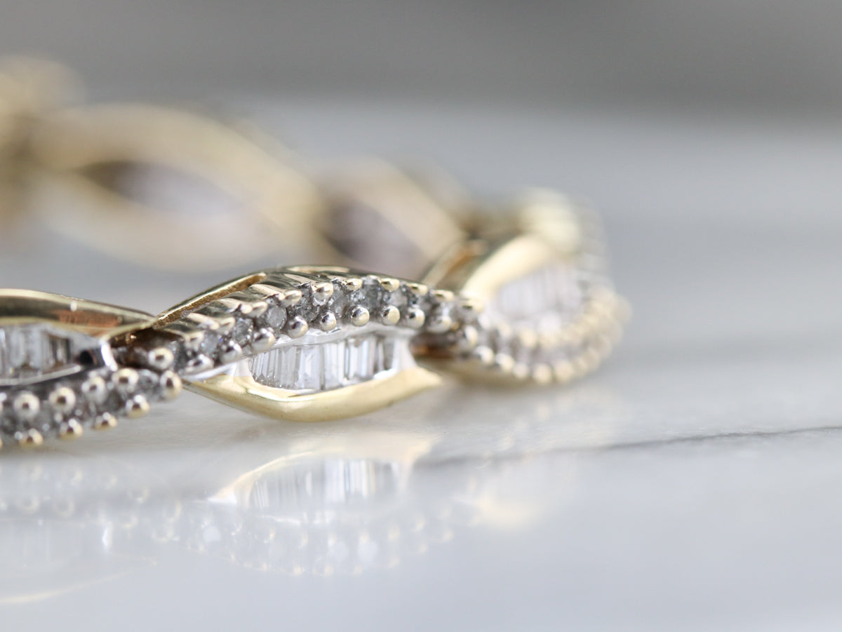 Marquise Shape Diamond Link Bracelet