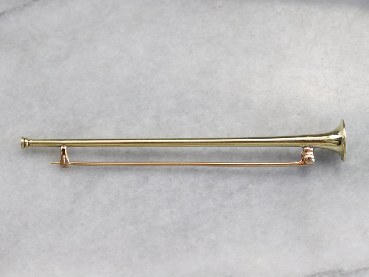 Vintage Gold Trumpet Instrument Pin