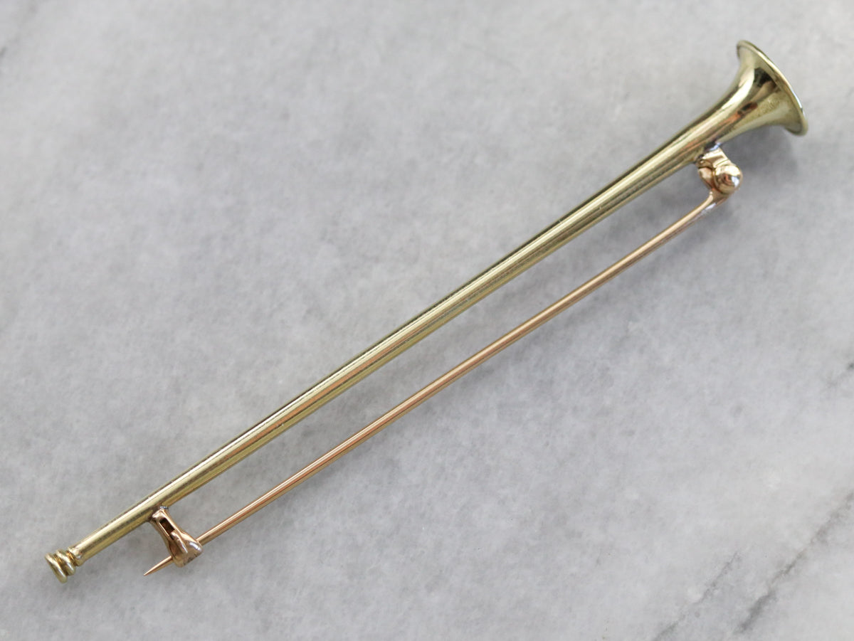 Vintage Gold Trumpet Instrument Pin
