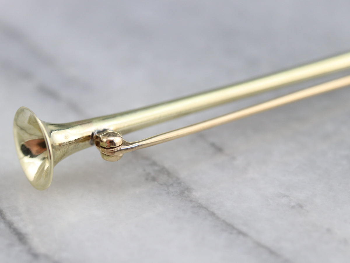 Vintage Gold Trumpet Instrument Pin